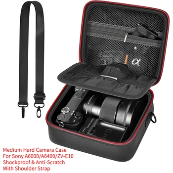 Hartschalenkameratasche für Sony ZV-E10 A6400 A6000 A6100 A6600 A6500 (Mittelgroß, nur Kit-Objektiv)