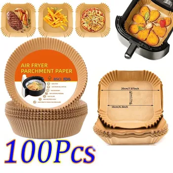 Zubehör für Luftfritteusen, Papier, Einweg-Luftfritteuse, Kochen, Backen, Papier, quadratisch, Airfryer