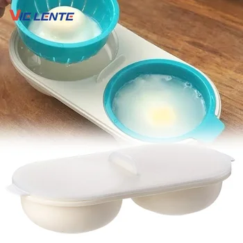 Kreative Ei Wilderer Lebensmittel Grade Pfannen Doppel Tasse Ei Kessel Dampf Mikrowelle Set Küche Kochen