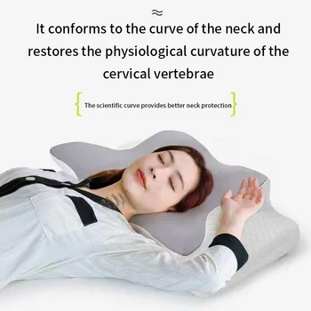2-in-1 Ergonomisches Orthopädisches Kissen, Einteiliges Schaumstoff-Nackenkissen, Komfortables