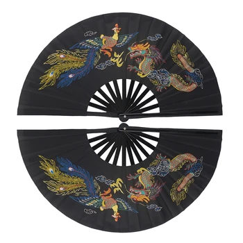 Tai Chi Fan Bambus Kung Fu Kampfsport 34 Zentimeter Fans Wushu Art Martiaux Cosplay Dance Performance Fan Red