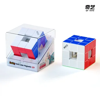 QiYi Zauberwürfel Speed Void Cube Hohler magnetischer UV-Puzzle M 3x3 stressabbauendes Puzzlespiel