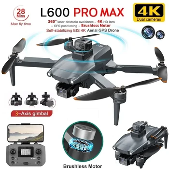 L600 PRO MAX/PRO GPS Drohne 5KM 4K Professionelle HD Dual Kamera 3-Achsen Gimbal 360 ° Bürstenloses