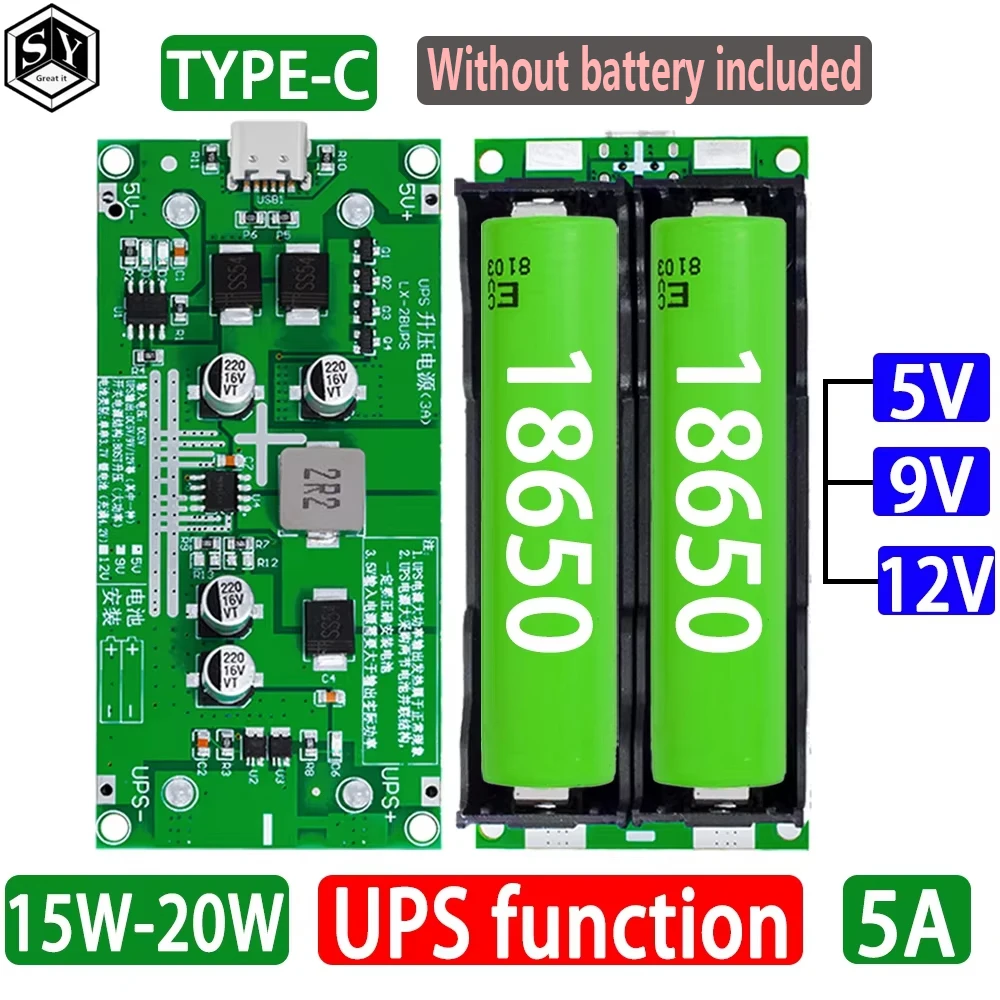Typ-C 15 W 3 A 18650 Lithium-Batterie-Ladegerät-Modul DC-DC