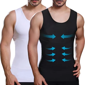 Herren Kompression hemden Tanktops Unterhemden Herren abnehmen Body Shaper Weste ärmellose Bauch schlanke