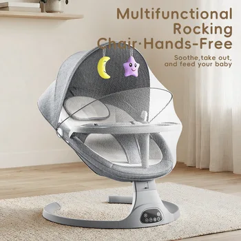 Elektrischer Babywippenstuhl, Beruhigende Wiege für Neugeborene, Kabellose Fernbedienung, Multifunktionale