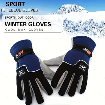 1 Paar Vollfinger-Fleece-Handschuhe für Herren und Damen, Winter, Outdoor, winddicht, warme Handschuhe