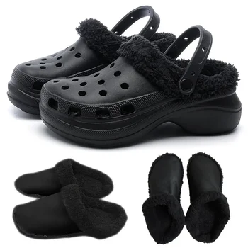 1 paar Loch Schuhe Samt Liner Winter Warme Schuhe Abdeckungen Verdickte Weiche Schuhe Abdeckung Abnehmbare