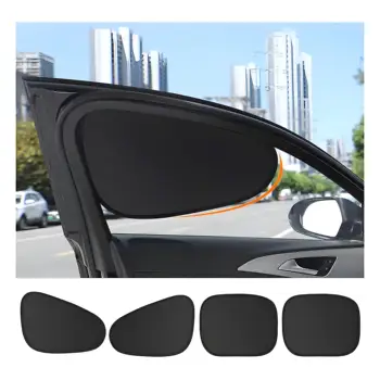 Elektrostatische Sonnenblende für Auto-Seitenfenster, 4-lagige Sonnenschutzvorhänge, blendfreier UV-Blocker