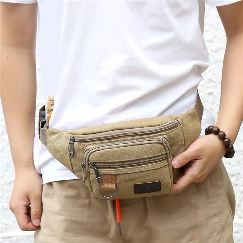 Brusttasche Canvas Hüfttasche Damen Herren Gürteltasche Mode – Bild 5
