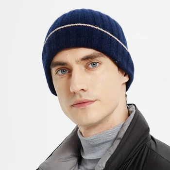 Beanie Herren Wintermütze Wolle Strick Herbst Warm Skifahren Zubehör für Outdoor-Sportarten