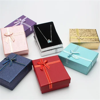 Bowknot Schmucks cha tulle für Hochzeit Verlobung sring Ohrringe Halskette Armband Aufbewahrung boxen Form