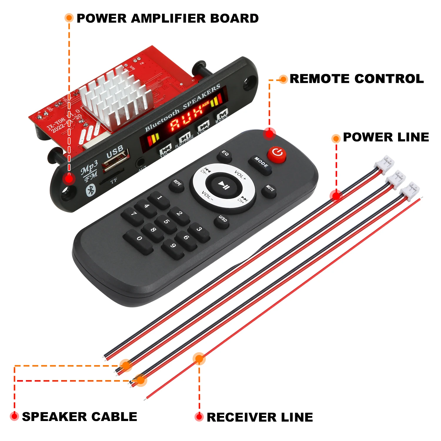 60W 50W Verstärker Bluetooth 5.0 DIY MP3 WAV Decoder Board DC – Bild 3