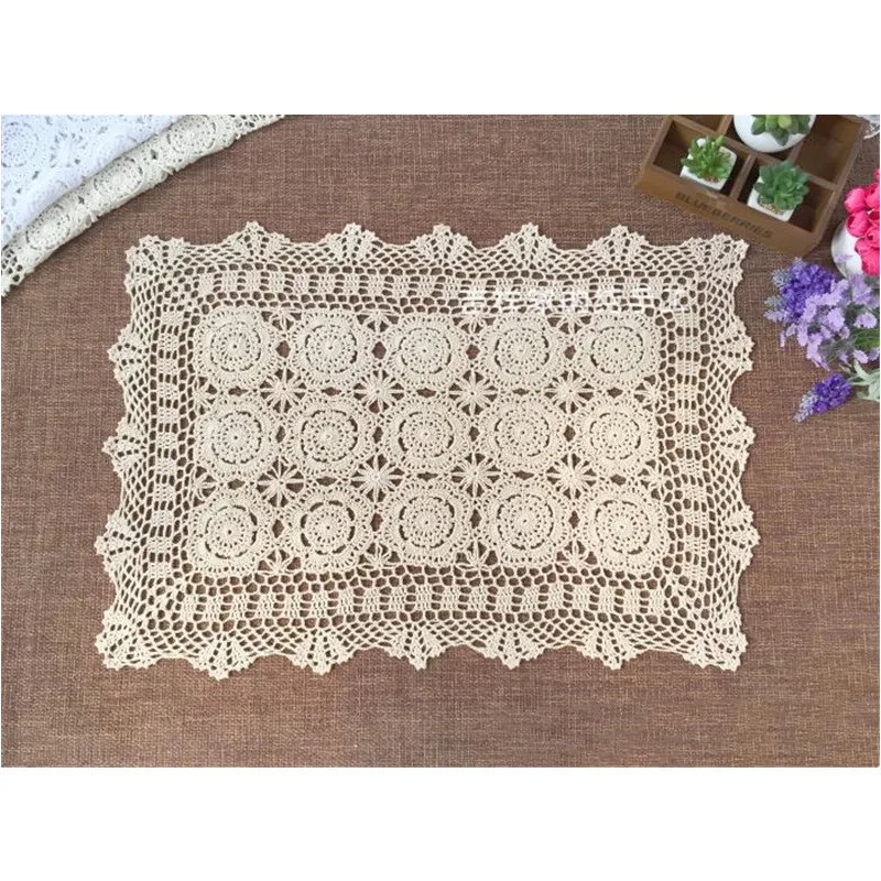 Vintage gehäkelte Deckchen, ovale Tischset, Shabby-Chic – Bild 2