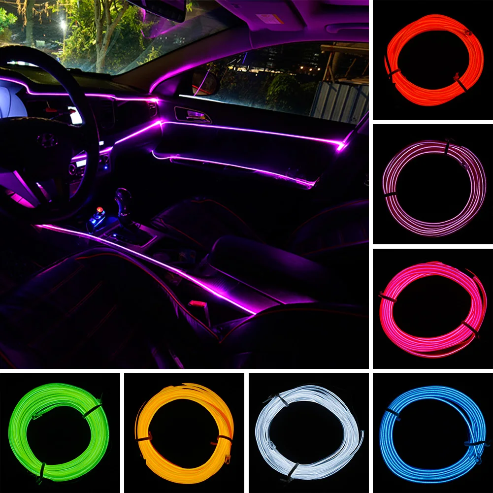 1-5m Auto Innen Atmosphäre Beleuchtung LED Streifen 5V DIY – Bild 2