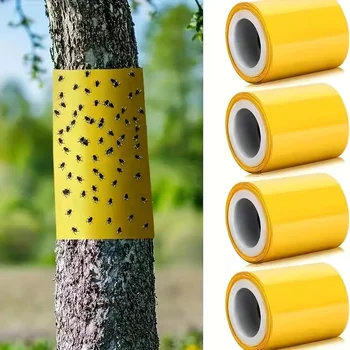 1 Rolle gelbes doppelseitiges Insektenschutzband zur Verhinderung, dass Insekten, Ameisen und Motten klettern