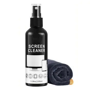 Bildschirmreiniger-Spray-Set - Glasreiniger-Spray und Mikrofaser-Reinigungstuch, Geeignet für Verschiedene