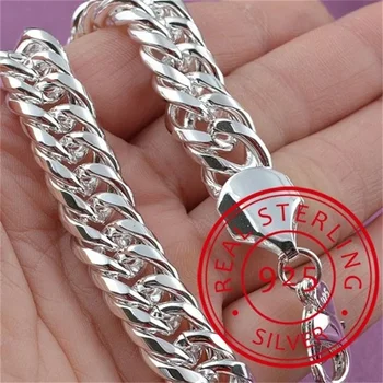 Feines, edles 925er-Sterlingsilber-Armband mit massiver Kette für Damen und Herren, Charm-Party-Geschenk