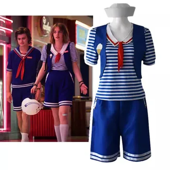 Robin Steve Harrington Cosplay Kostüm Erwachsenen Hemd Hosen Hut Weste passt Karneval Party Cosplay Kostüm