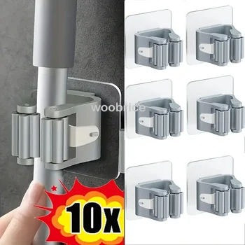 Mopp Halter Selbst-klebe Besen Ständer Wand Montiert Mopp Unterstützung Kehr Pinsel Haken Lagerung Organizer