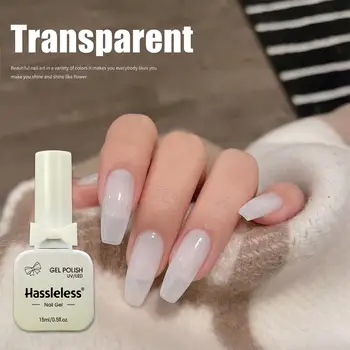 Hassleless Pudding Milky White Gel-Nagellack, reinfarbiger UV-Gel-Lack, für Profis, Anfänger, Nagelkunst, DIY