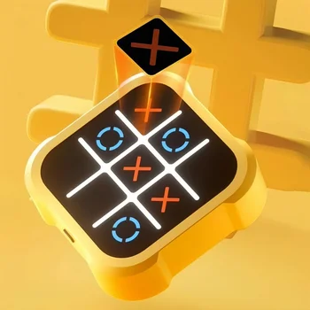 Multifunktionales elektronisches Tic-Tac-Toe-Brettspiel, Montessori-Puzzle-Tischspiel, Schachspiel, tragbar