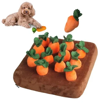 Hundespielzeug, Schnupftabakmatte für Haustiere, Plüsch-Karotten-Spielzeugmatte, innovative
