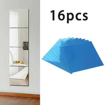 15CM Platz Spiegel Wand Aufkleber Selbst-klebe Acryl Fliesen Mosaik Aufkleber Wand Abdeckung (16 Stück)