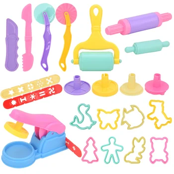Kinder DIY Ton Werkzeug Spielen Teig Werkzeug Kit Verschiedene Tier Formen Schneider Nudelhölzer Plastilin