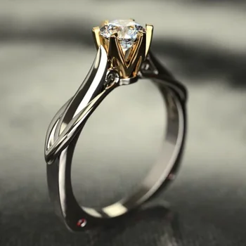 Ring aus reinem 18-karätigem Gold für Damen, natürliche Moissanit-Ringe mit Edelsteinen, schöner Schmuck