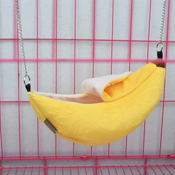 Bananen-Hamster-Bett, Haus-Hängematte, kleines Tier, warmes Bett, Haus, Käfig, Nest, Hamster-Zubehör