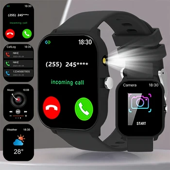 Smartwatch, 1,83-Zoll HD-Volltouchscreen, Unterstützt Anrufe/Nachrichtenbenachrichtigungen, Mehrere Sportmodi
