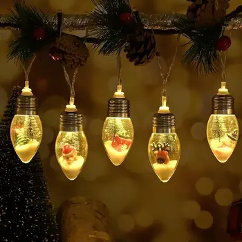 59,06 Zoll 10 Lichter, 3m 20 Lichter Weihnachtsbaum Weihnachtsmann Schneemann Glühbirnen-Dekoration