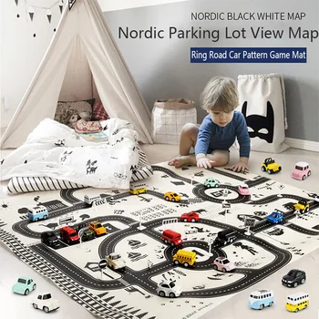 130*100 cm Straße Matte Kinder Verkehrs Auto Karte 83*58 cm Pädagogisches Spielzeug Straße Kunststoff Teppich