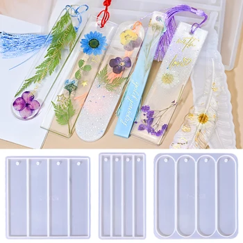 S0152 Ovale Rechteckige Feder-Resin-Epoxy-Lesezeichenformen aus Silikon für DIY-Basteleien