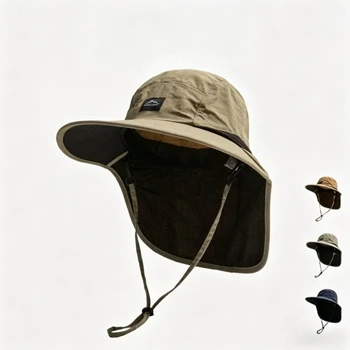 Kappen Sommer Breite Krempe Nackenschutz Unisex Eimer Hüte Outdoor Visier Schnell trocknend Panama