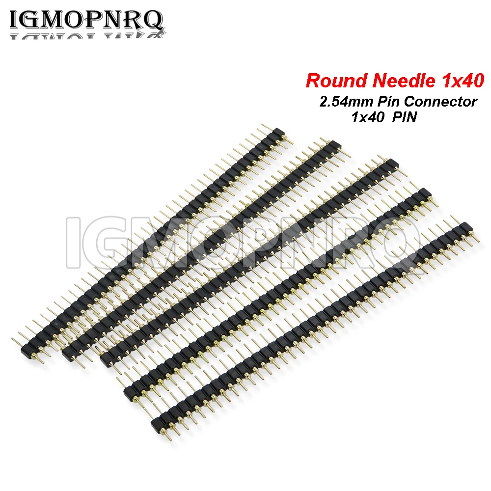 5PCS 2.54mm round pin 40P pin header Single row 40 pin
