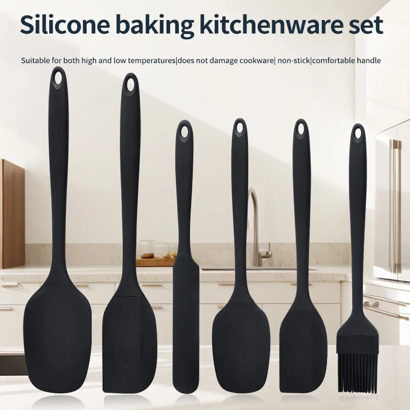 6-teiliges Silikon-Küchenutensilien-Set, Cremeschaber