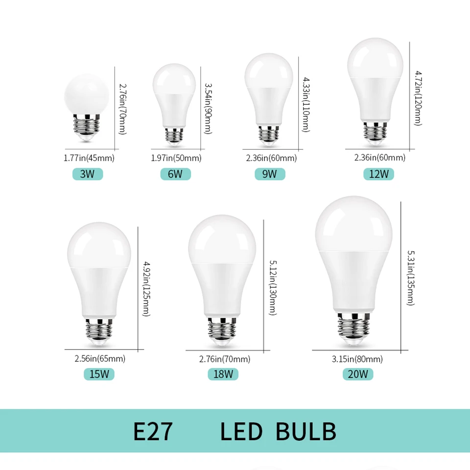 5 teile/los LED Lampe E27 E14 Led-lampe 3 W 6 W 9 W 12 W 15 W – Bild 2