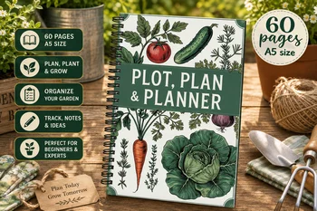 Garten-Planer & -Notizbuch A5 - Spiralgebundener Garten-Organizer für Gemüse- und Blumengärtnerei