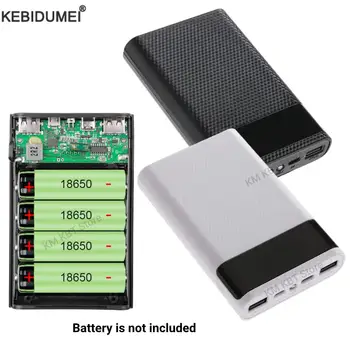 DIY Powerbank-Gehäuse für 4× 18650 Akkus, 5 V 2 A, 2× USB, USB-C