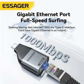USB-C auf RJ45 Gigabit Ethernet Adapter für MacBook und Laptop