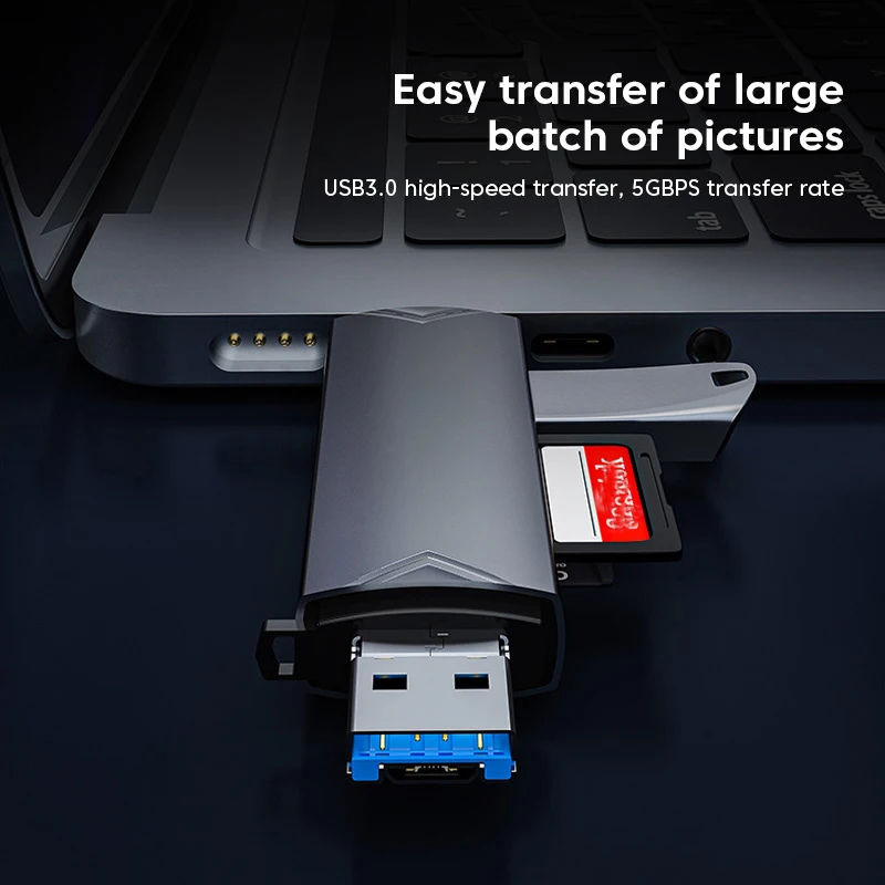 6-in-1 Kartenleser USB 3.0, USB-C und Micro-USB, SD und – Bild 4