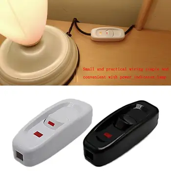 AC 240V 10A Nachttischlampenschalter Inline EIN/AUS LED-Anzeige Lichttaster Tischlampen-Kabelschalter