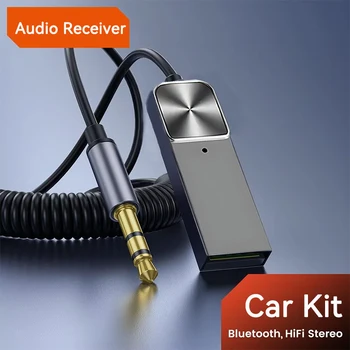 Upgrades Bluetooth 5.5 Car Kit AUX Audio Receiver USB auf 3,5 mm Hifi Stereo Musik Navigation