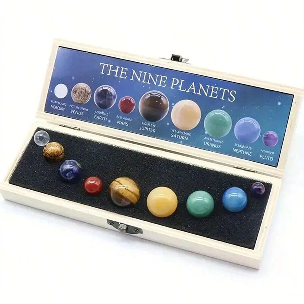 Sonnensystem Naturkristall-Edelstein-Set 9 Planeten