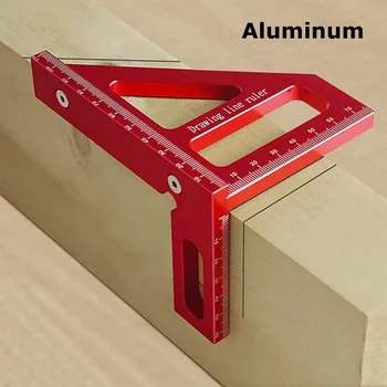 Zimmermannswinkel - Holzbearbeitungs-Winkelmesser Aluminium/Kunststoff-Lineal 3D-Mehrwinkel