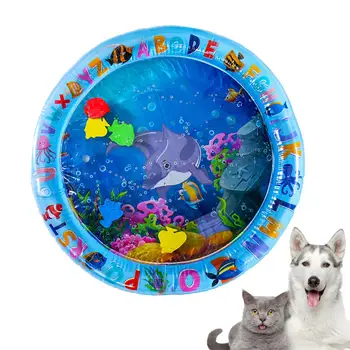 Wasser Sensorische Spielmatte Verdickte Aufblasbare Wassermatte Für Katze Und Hund Haustier Playmat Mit Fisch