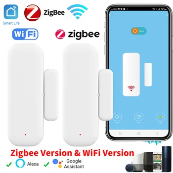Tuya WiFi Zigbee Tür Sensor Fenster Sensor Kontaktieren Sensor Für Smart Home Smart Leben APP Fernbedienung