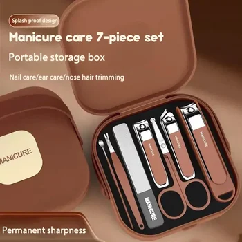 Komplettes 7-teiliges Anti-Spritz-Schutz-Set: Nagelknipser-Set mit Maniküre-Clippers für die Handpflege